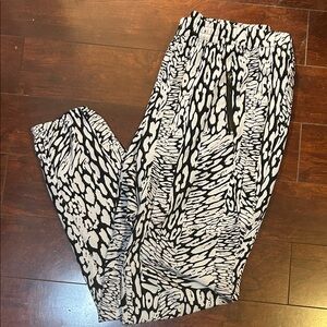Serena Williams Black and White Animal Print Pants